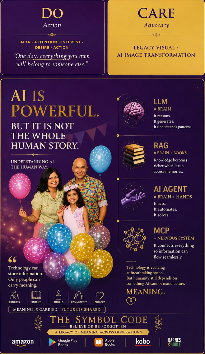 'AI is powerful. But not the whole human story.' AI-assisted campaign visual