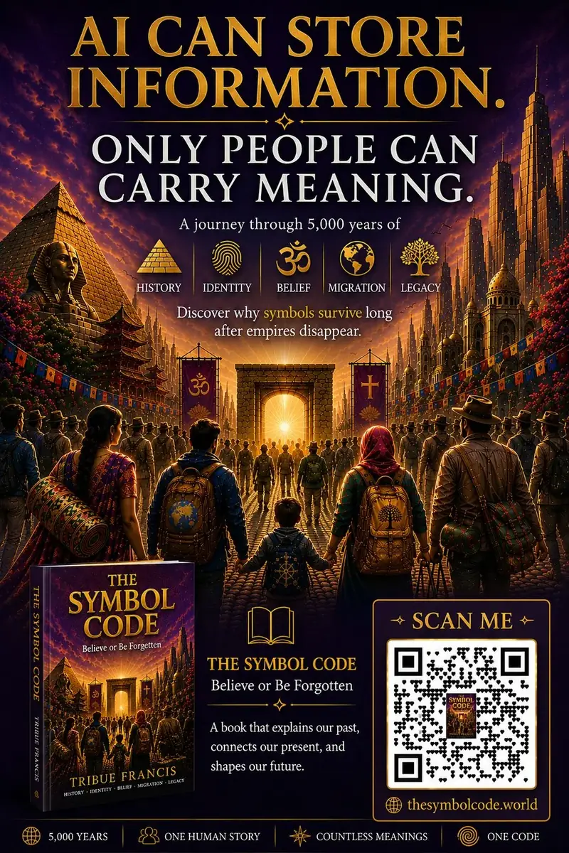 'AI Can Store Information. Only People Can Carry Meaning.' hero campaign visual