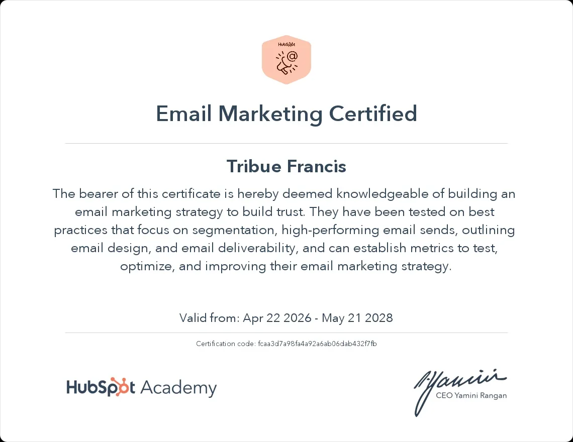 Email Marketing Certification